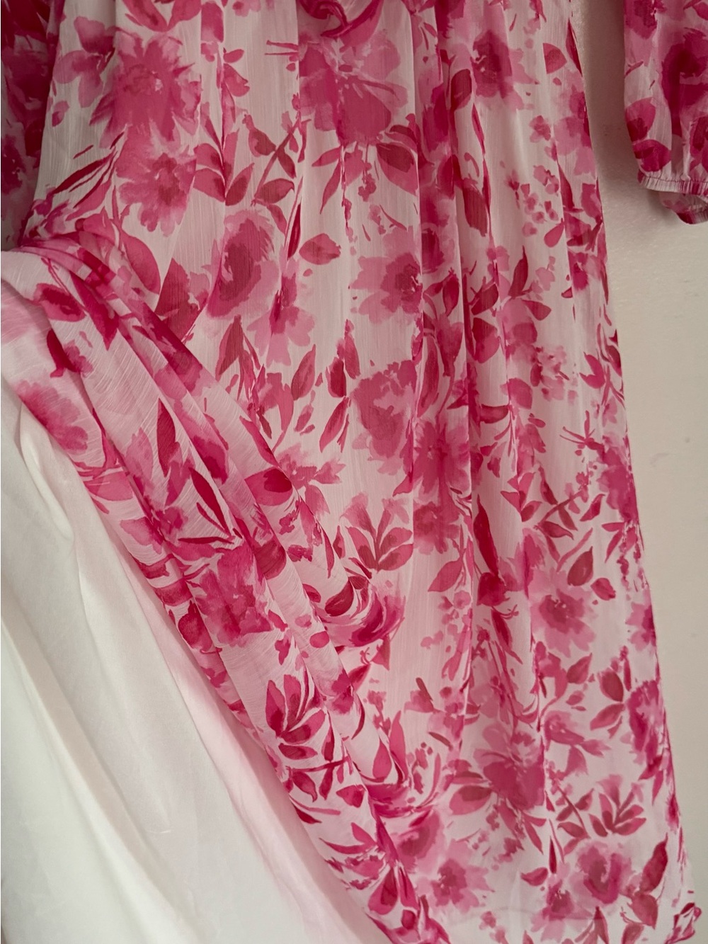 Zara Pink Watercolor Print Dress - Picture 8 of 9